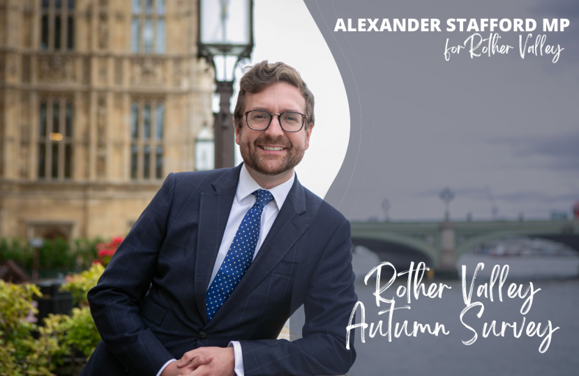 Alexander Stafford MP Rother Valley Autumn Survey