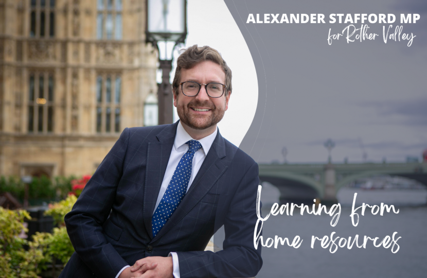 Alexander Stafford MP Learning from home resources