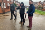 Alexander Stafford MP on a walkabout in Maltby to discuss housing issues