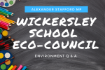 Graphic displaying details of Alexander Stafford MP eco council Q&A
